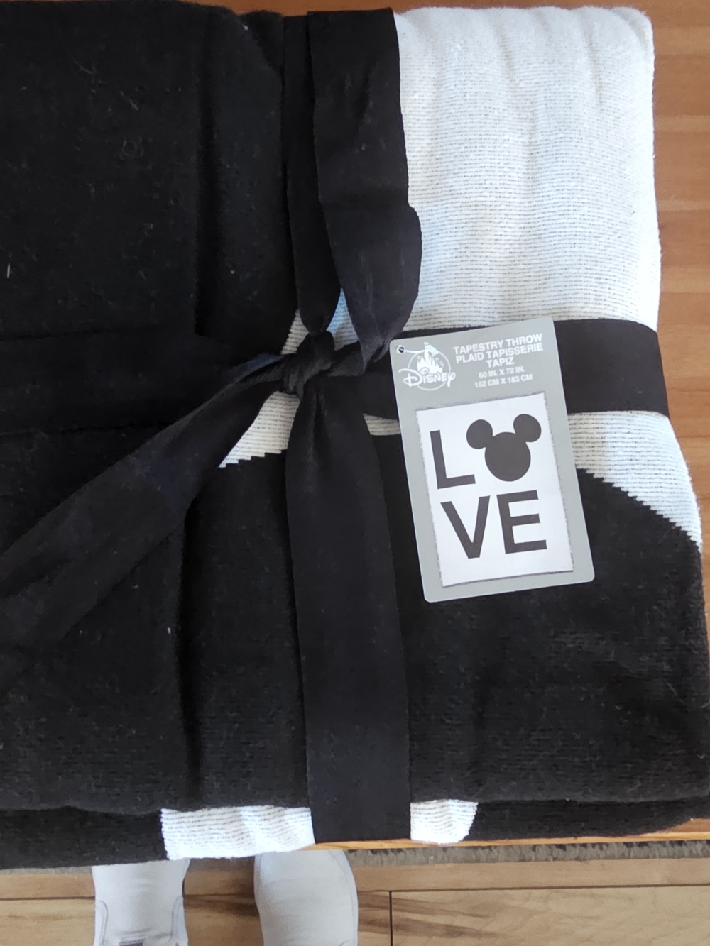 Disney Black & White Mickey LOVE Tapestry Throw